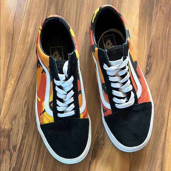 Vans Unisex Black and Orange Sneakers - Picture 2 of 7